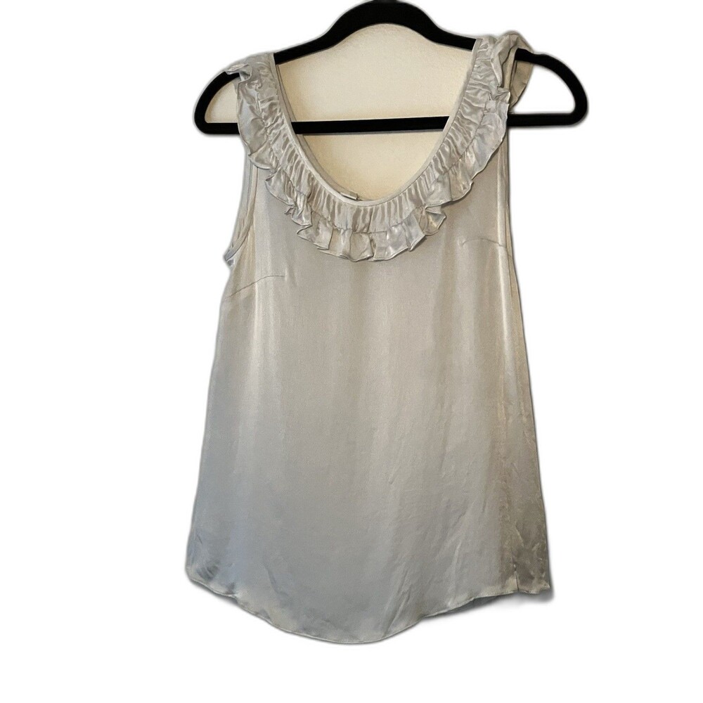 J Crew Gray Silver Silk Tank Top Blouse Lightweight Party Office Small / 4